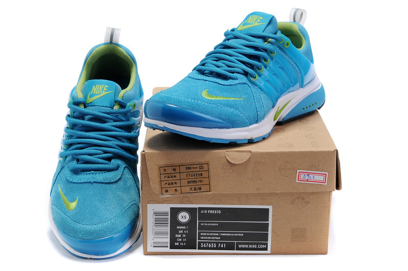 New Nike Air Presto Suede Sea Blue Green Shoes